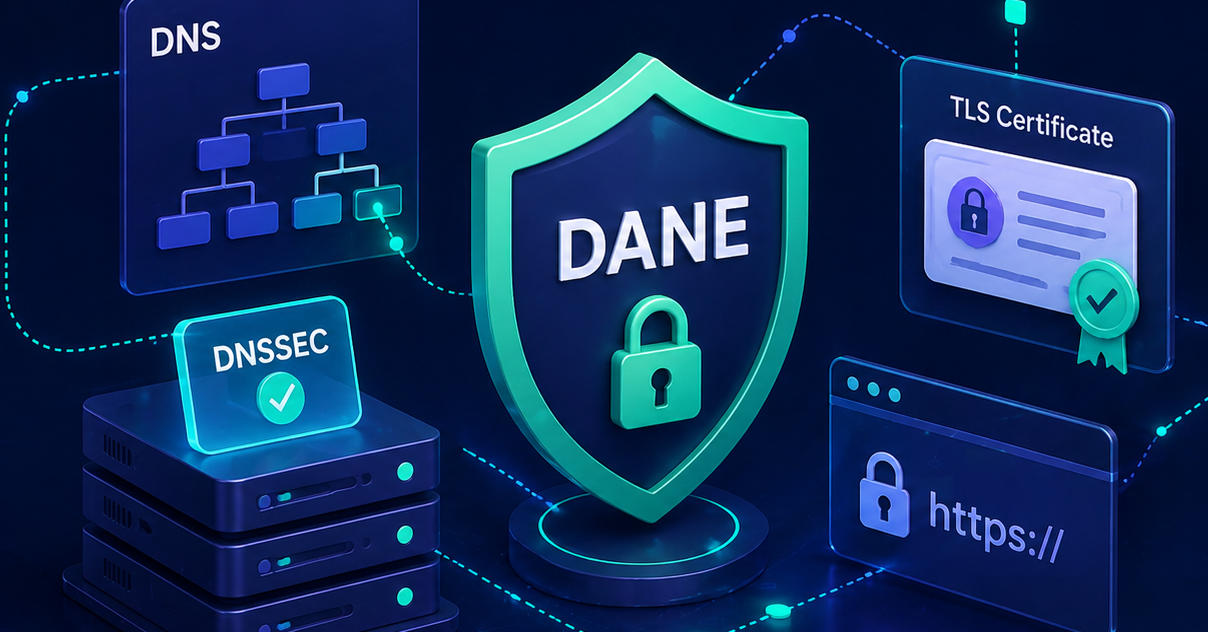 DANE — TLS-Zertifikate per TLSA-Record im DNS verankern, abgesichert durch DNSSEC